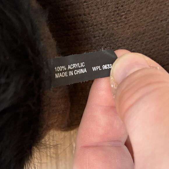 Women’s Brown Leather Gloves w/ Real Black Fur Cuffs Size M Lined WPL 9633 Chic - Picture 3 of 11